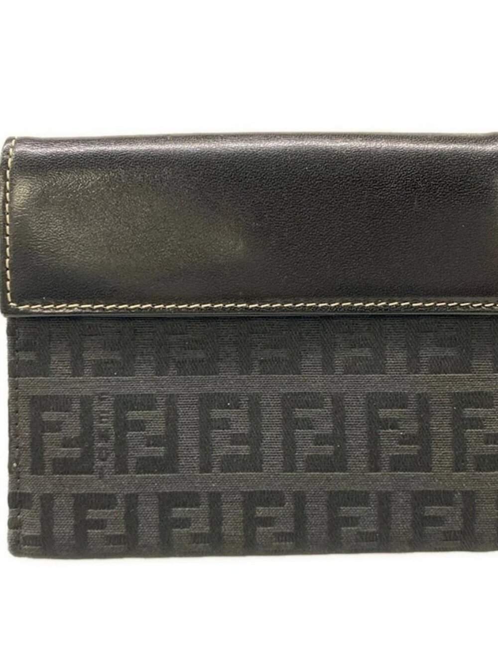 FENDI Zucca 8M0033 Khaki Black PVC Leather - Bifold Wallet